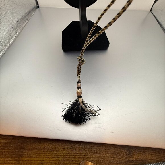 Vintage Indian Bollywood Style Gold Tone Crystal Bib Necklace With Amber Beads – - Picture 4 of 12